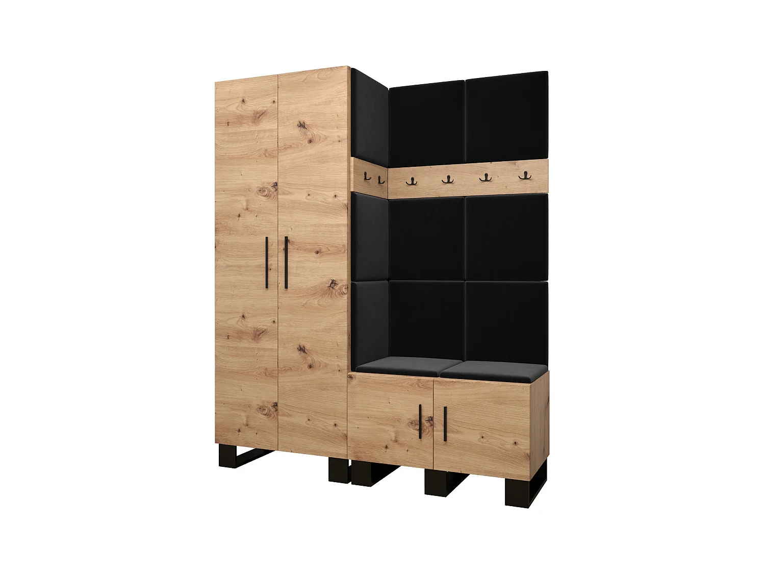 Garderobenset Artin 2 196/158/46 (Artisan Eiche/Manila 18)