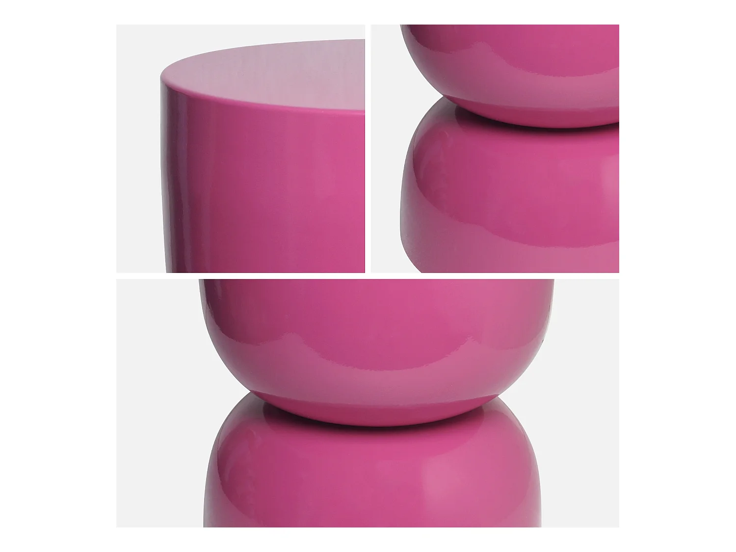 Tavolino in metallo effetto glassy,  42cm, rosa