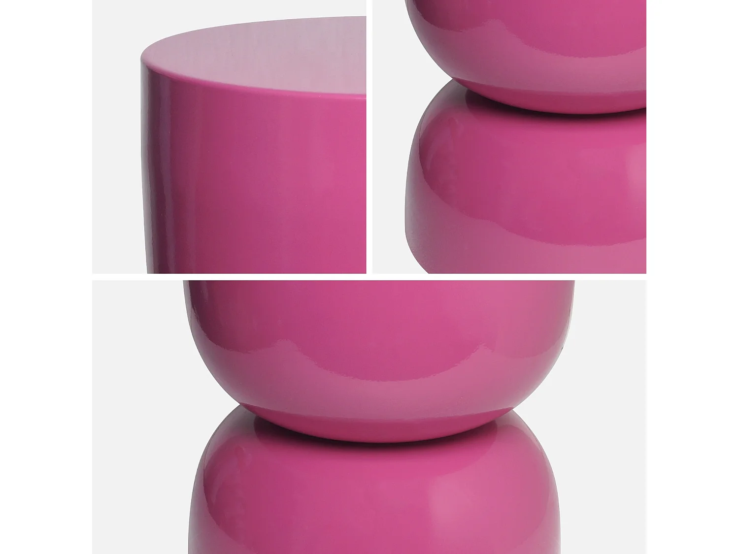 Mesa auxiliar, mesa lateral de sofá, mesita metálica efecto brillante