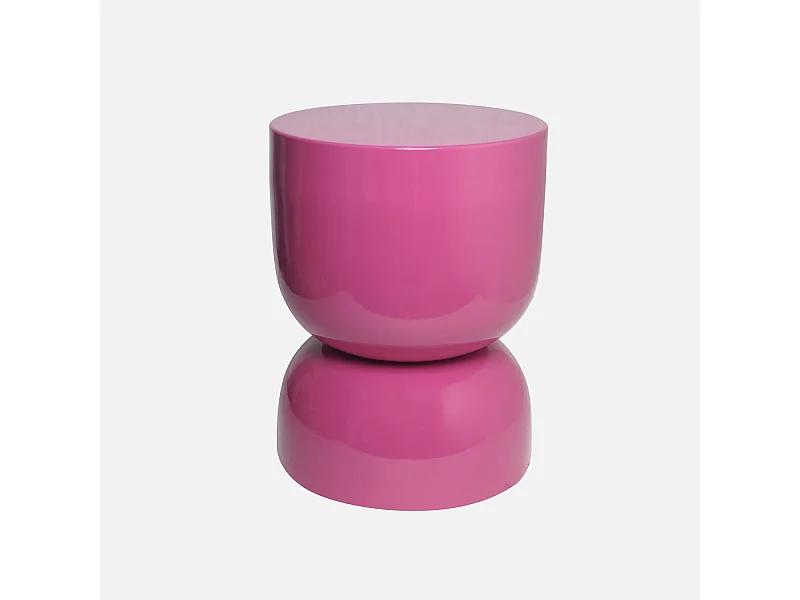 Table d'appoint. bout de canapé. table de chevet en métal effet glassy rose Madi Ø32 x H 42cm