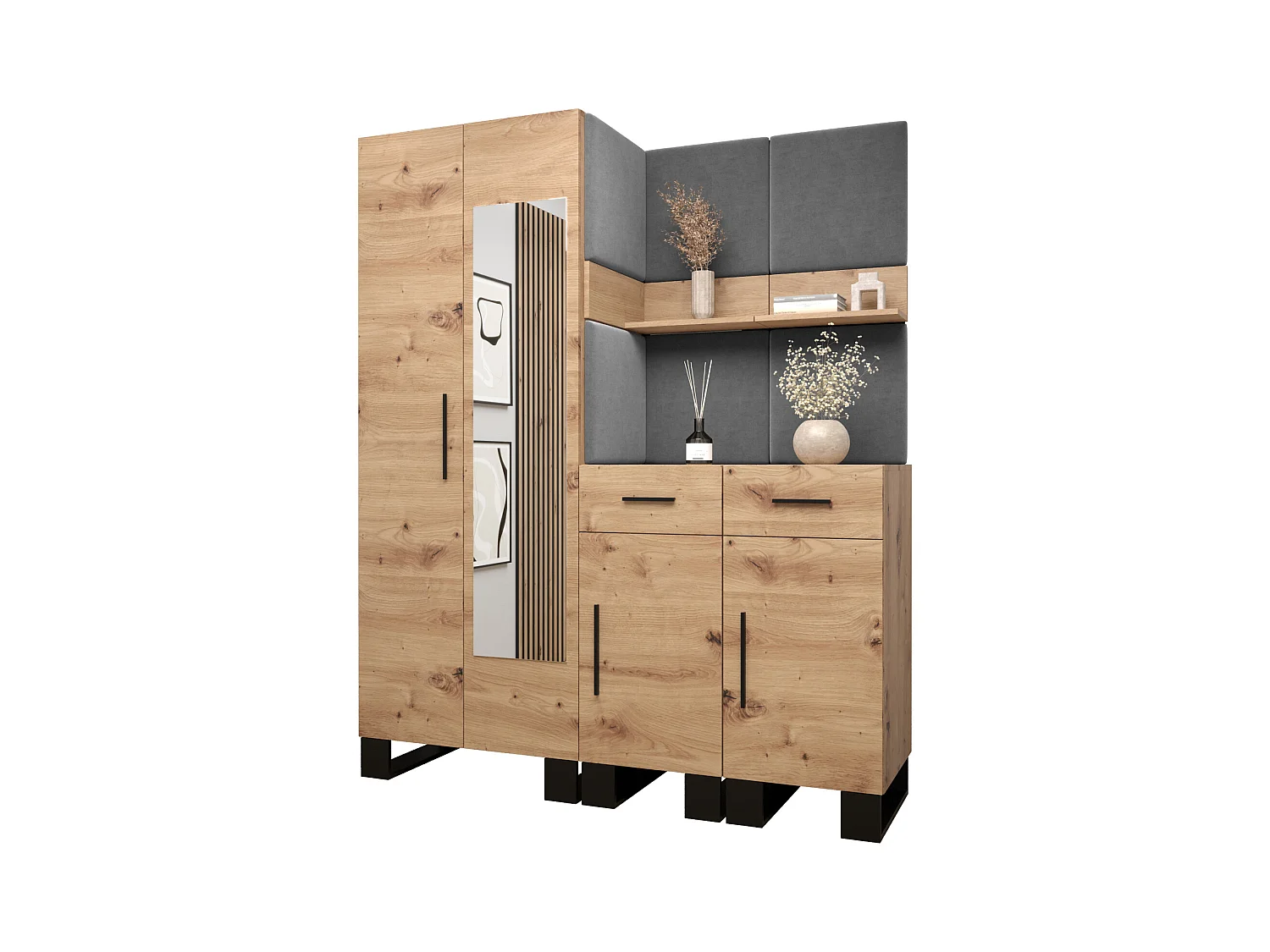 Garderobenset Artin 15 196/158/46 (Artisan Eiche/Manila 16)