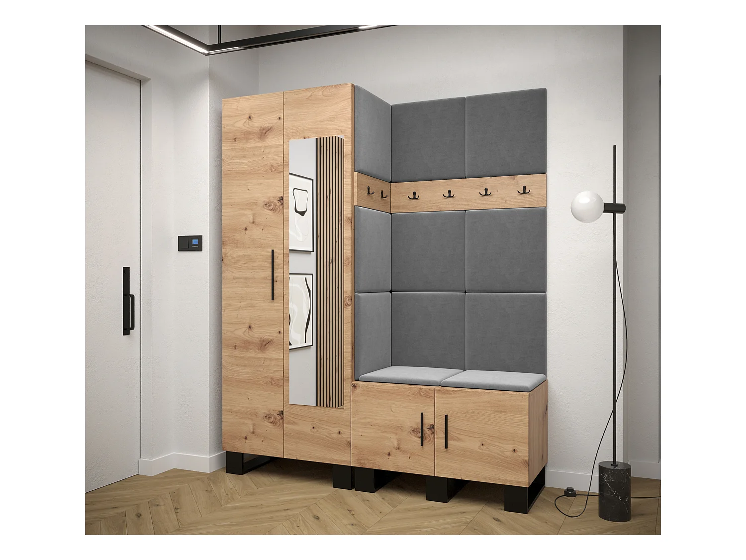 Ensemble de garde-robe Artin 14 196/158/46 (Chêne artisanal/Manila 16)