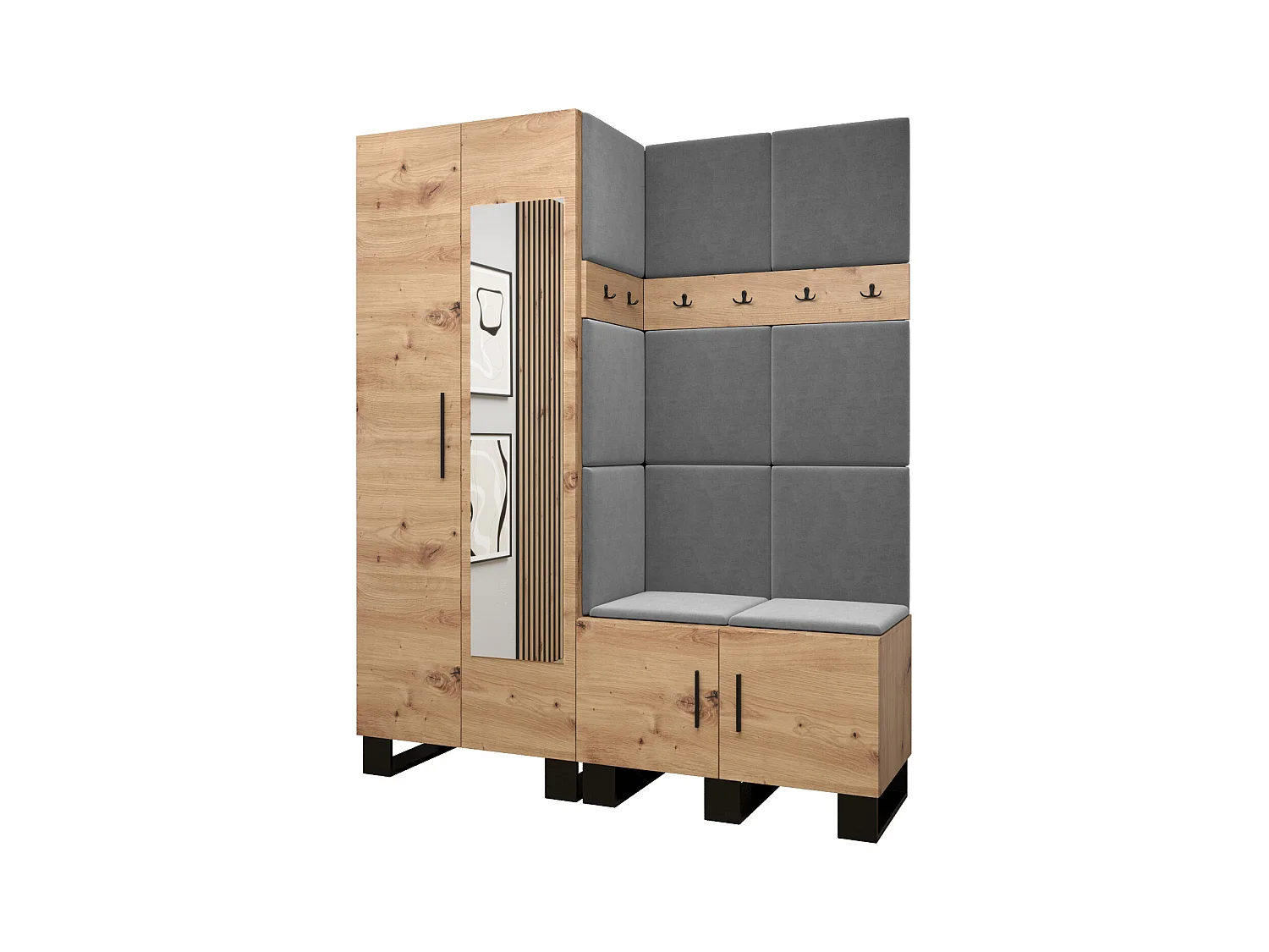 Garderobenset Artin 14 196/158/46 (Artisan Eiche/Manila 16)