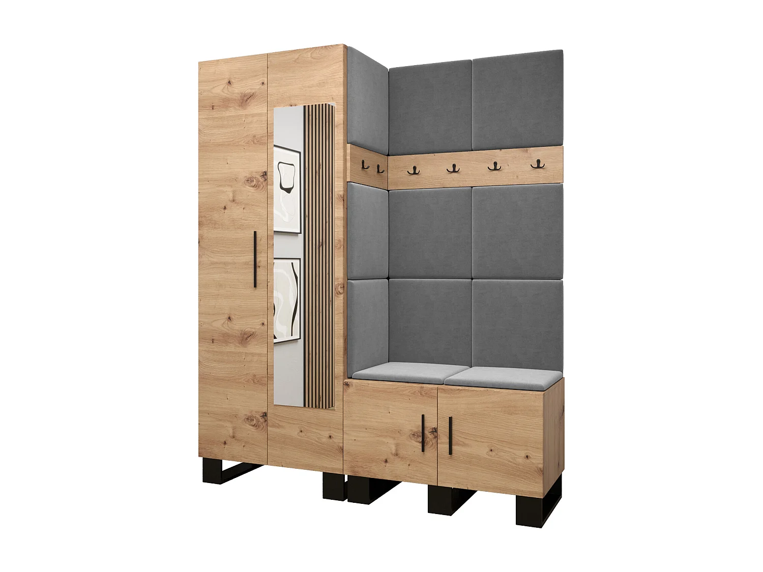 Ensemble de garde-robe Artin 14 196/158/46 (Chêne artisanal/Manila 16)