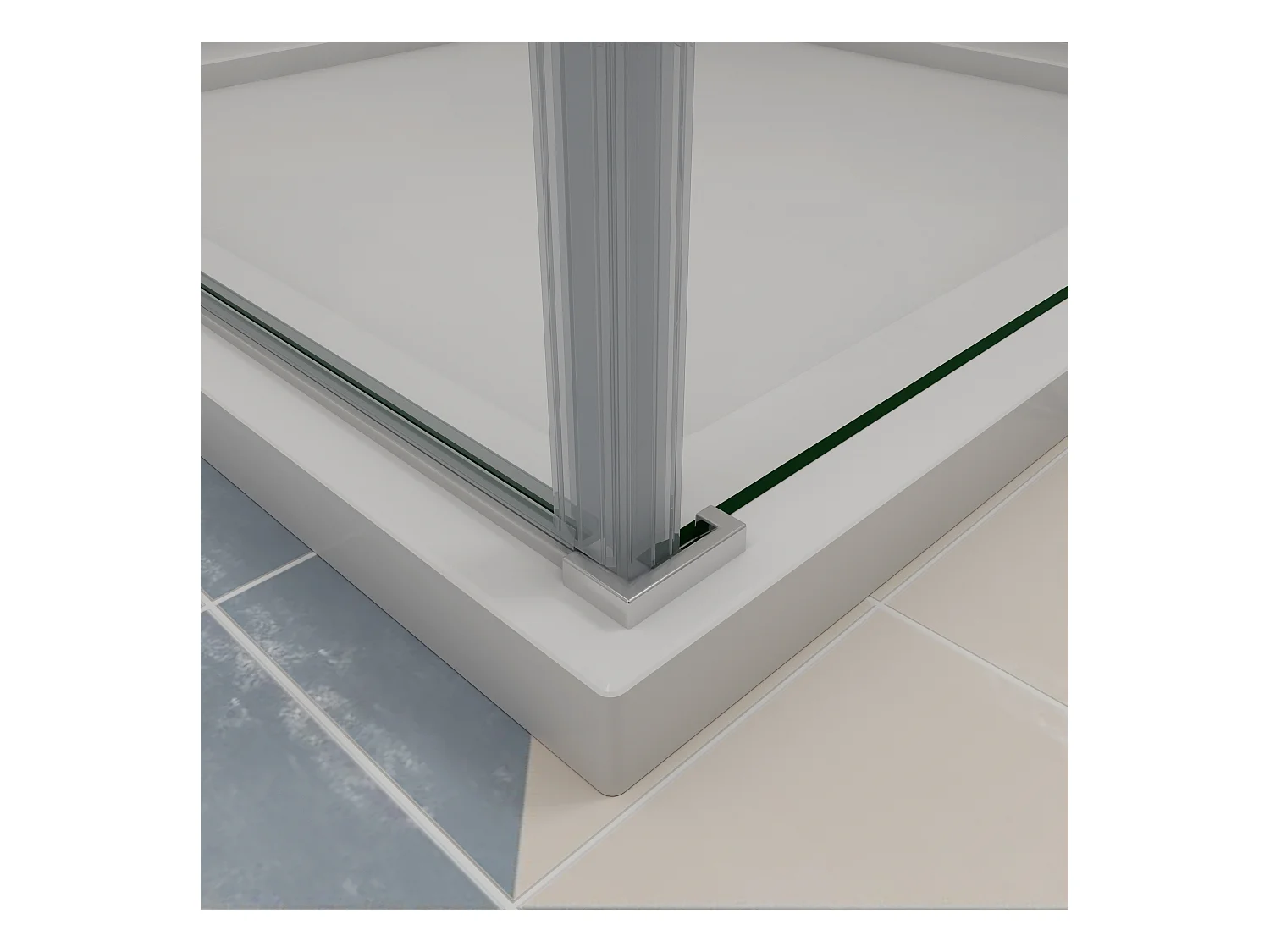 100x100x197cm Schwenktür Pendeltür mit Seitenwand Duschtür Duschkabine