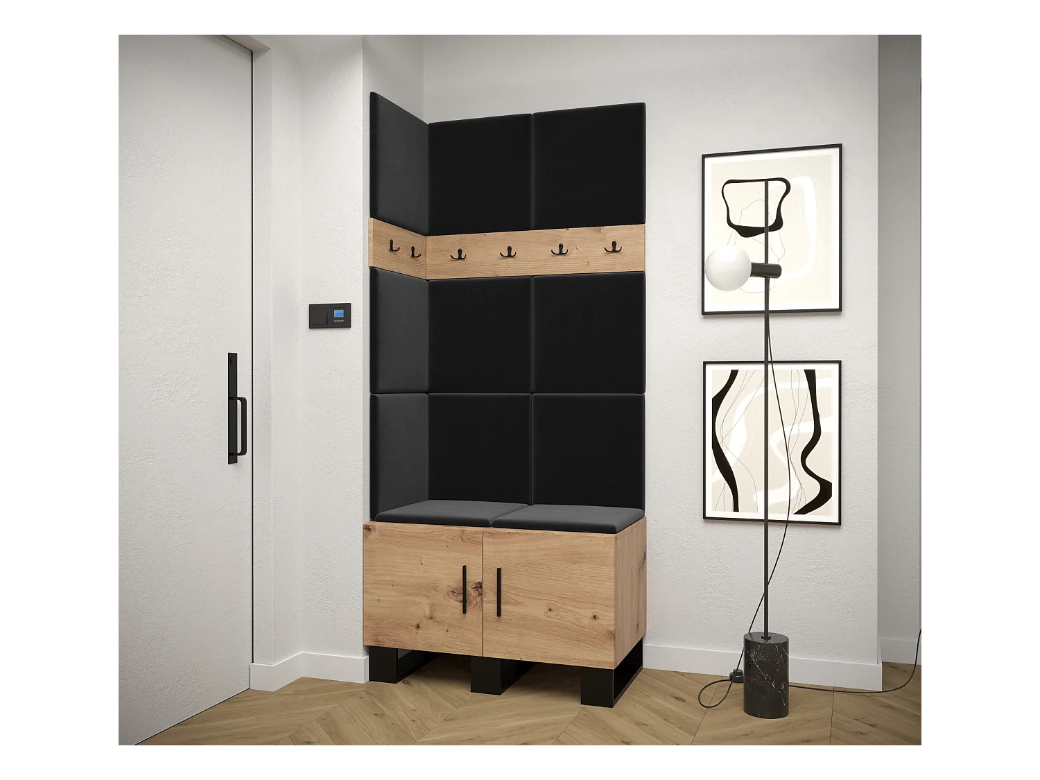 Ensemble de garde-robe Artin 11 196/84/46 (Chêne artisanal/Manila 18)