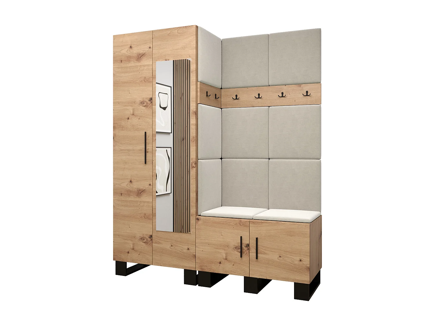 Ensemble de garde-robe Artin 14 196/158/46 (Chêne artisanal/Manila 02)