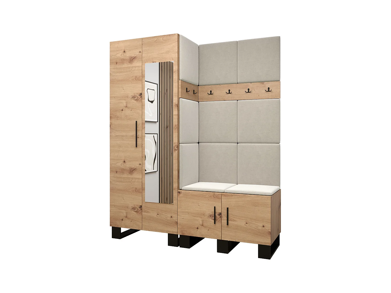 Garderobenset Artin 14 196/158/46 (Artisan Eiche/Manila 02)