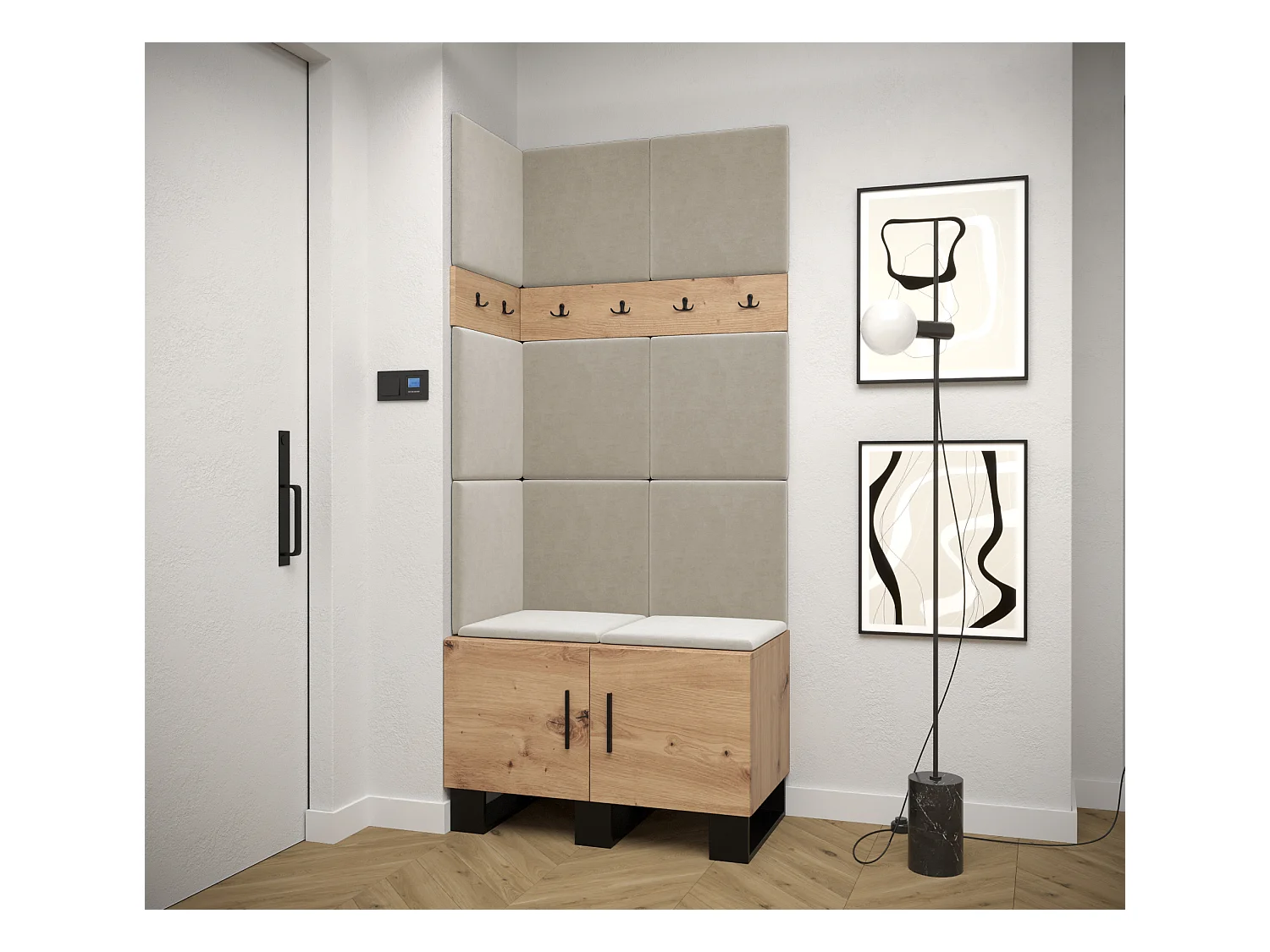 Ensemble de garde-robe Artin 11 196/84/46 (Chêne artisanal/Manila 02)