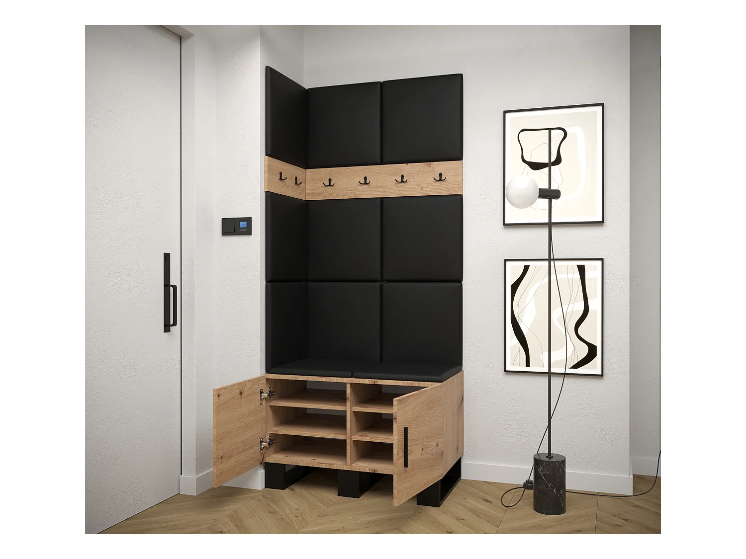 Ensemble de garde-robe Artin 11 196/84/46 (Chêne artisanal/Manila 02)