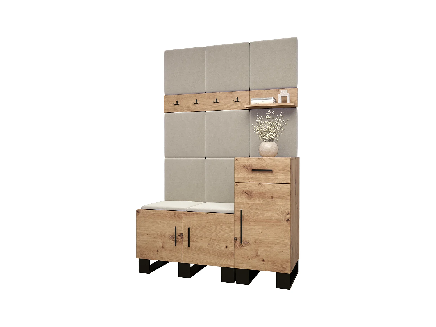 Ensemble de garde-robe Artin 5 196/126/46 (Chêne artisanal/Manila 02)