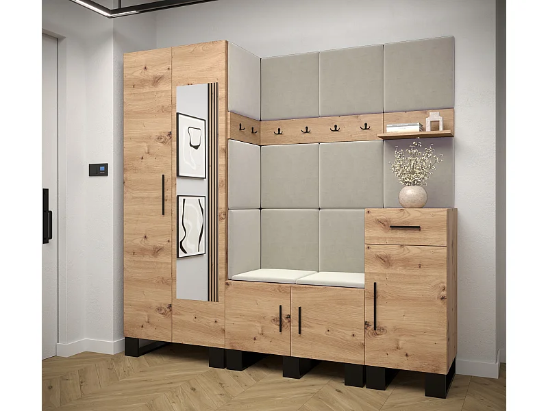 Ensemble de garde-robe Artin 13 196/200/46 (Chêne artisanal/Manila 02)