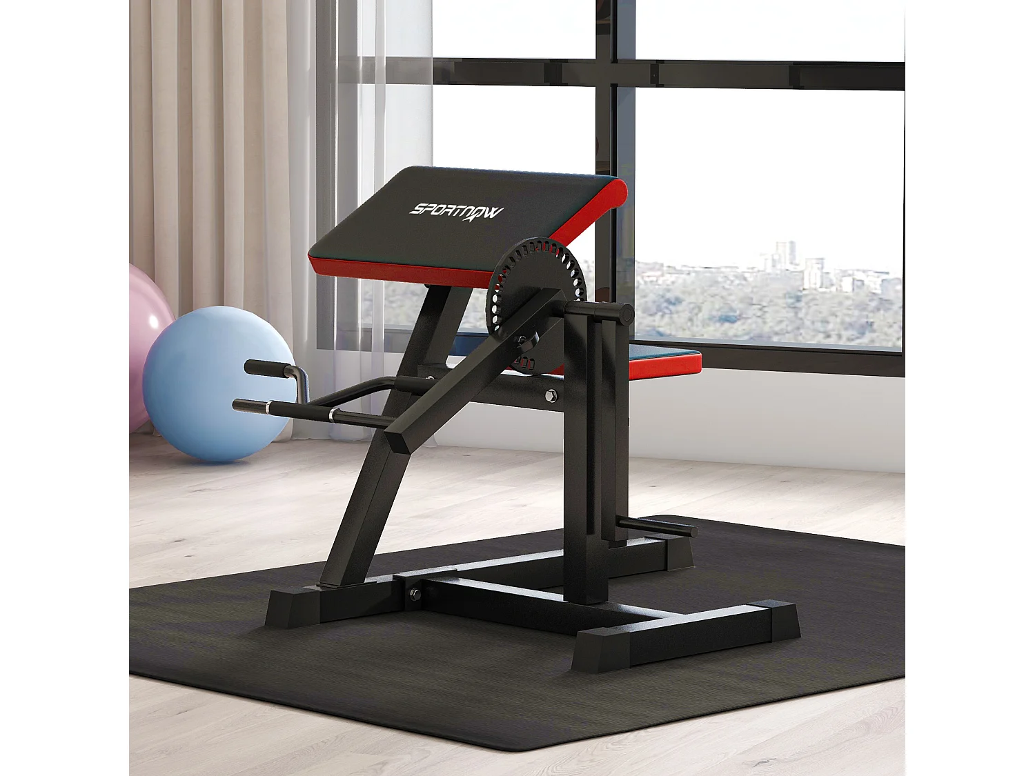 Panca romana 2 in 1 per curl e tricipiti con 25 regolazioni, nero