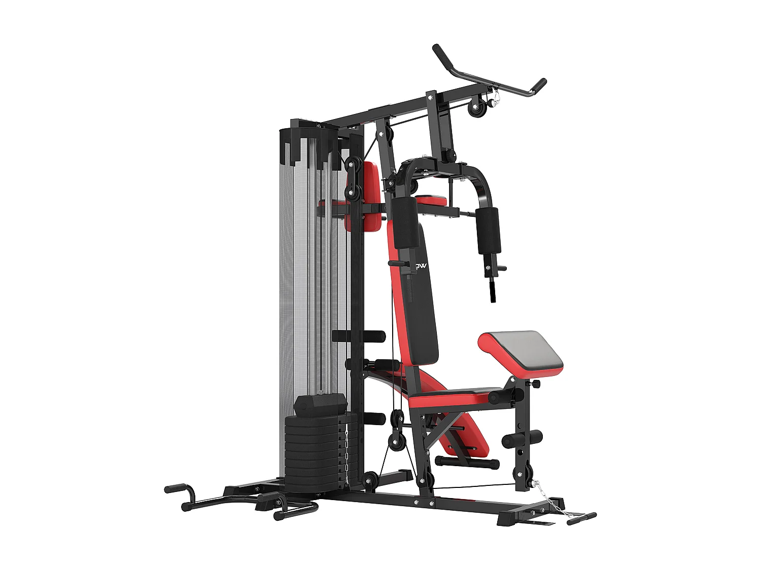 Stazione fitness multifunzione in acciaio e pu nera