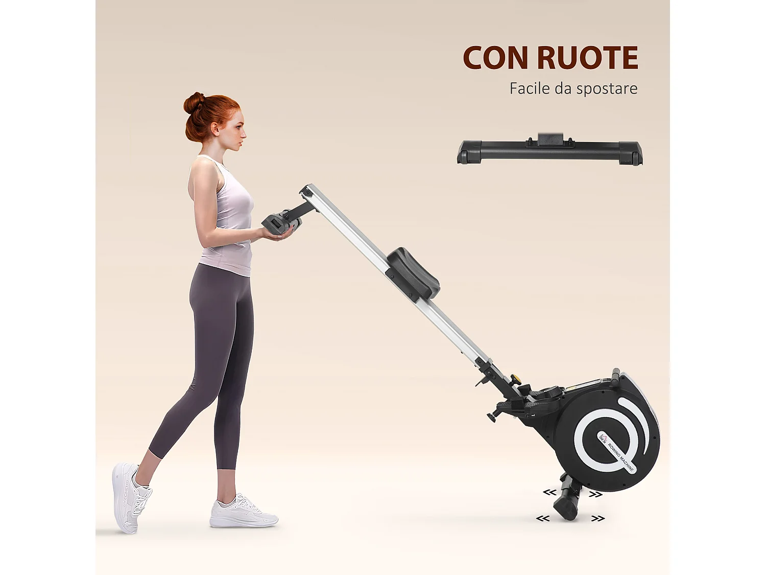 Vogatore pieghevole magnetico 8 livelli resistenza e monitor 185x58x57cm