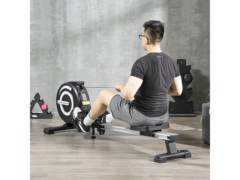 Vogatore pieghevole magnetico 8 livelli resistenza e monitor 185x58x57cm