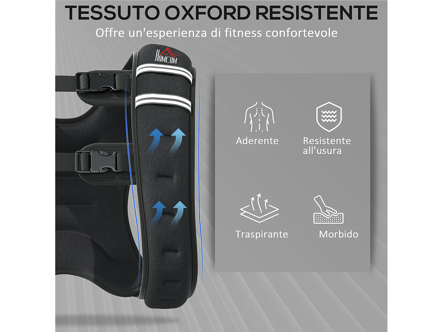 Giubbotto zavorrato 8kg traspirante con tasca portaoggetti nero