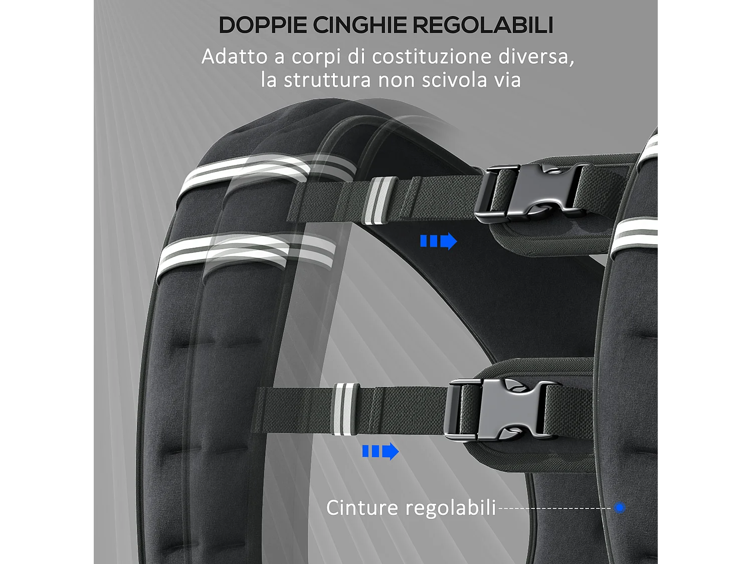 Giubbotto zavorrato 8kg traspirante con tasca portaoggetti nero