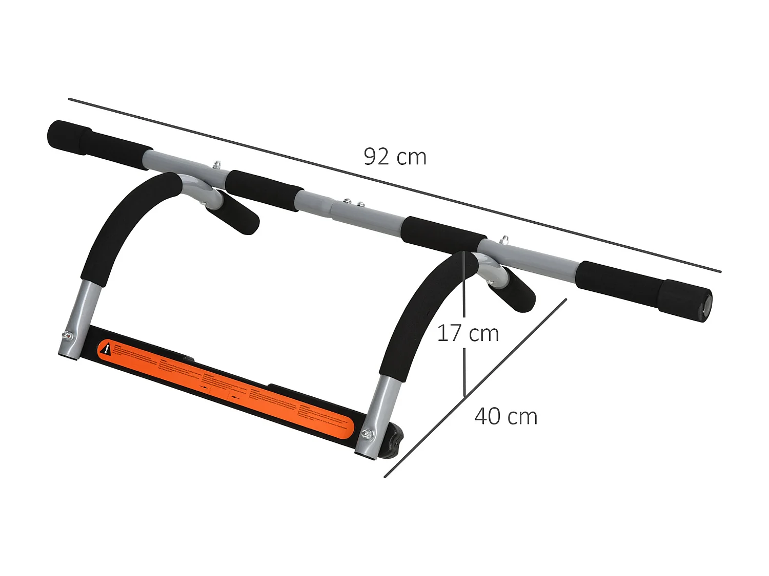 Barra trazioni a pressione installazione senza viti su porta, max. 110 kg