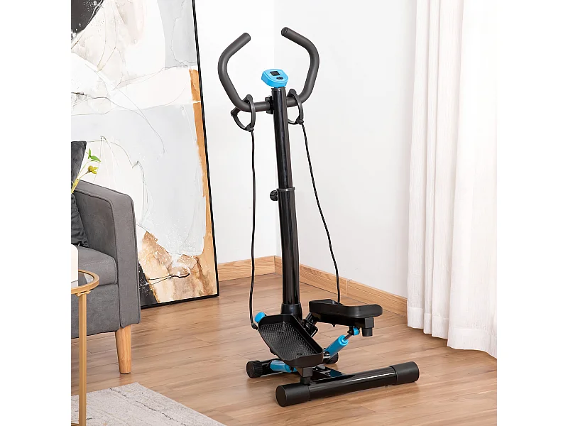 Stepper con manubrio regolabile elastici e monitor lcd casa e palestra