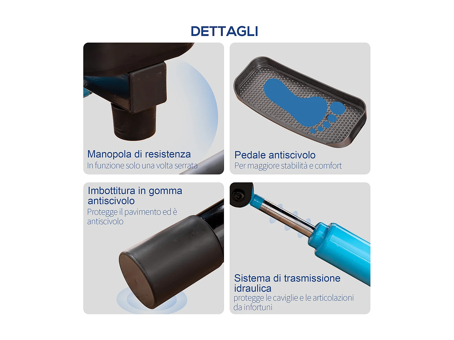 Stepper con manubrio regolabile elastici e monitor lcd casa e palestra