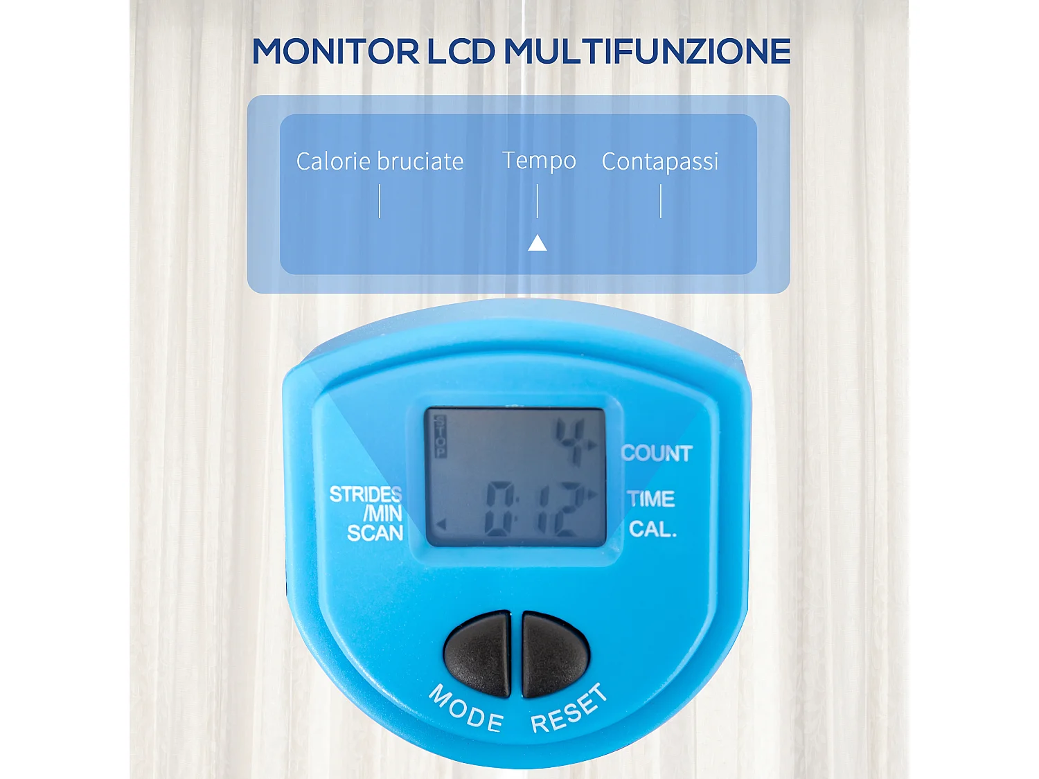 Stepper con manubrio regolabile elastici e monitor lcd casa e palestra