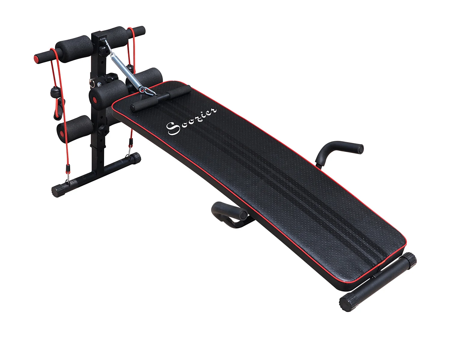 Panca per addominali inclinata, multifunzione e regolabile nera