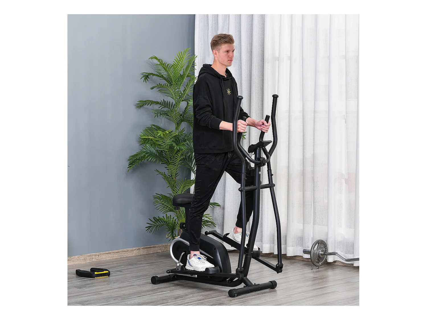 Cyclette ellittica magnetica schermo lcd e 8 livelli di resistenza