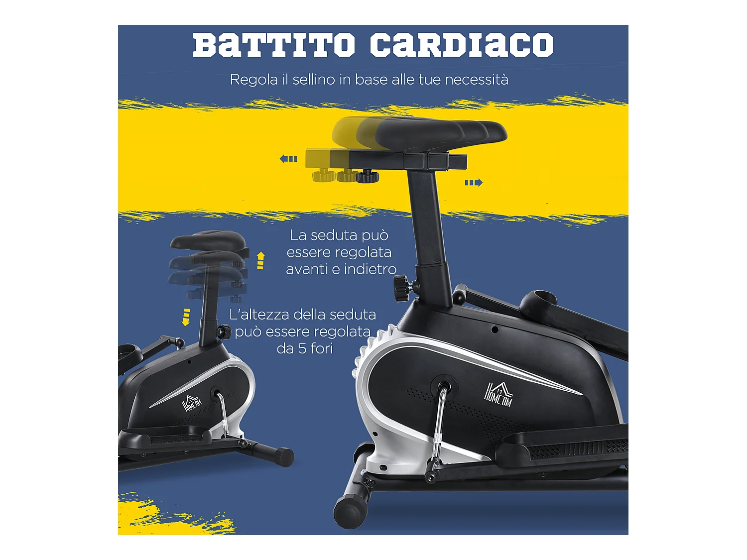 Cyclette ellittica magnetica schermo lcd e 8 livelli di resistenza