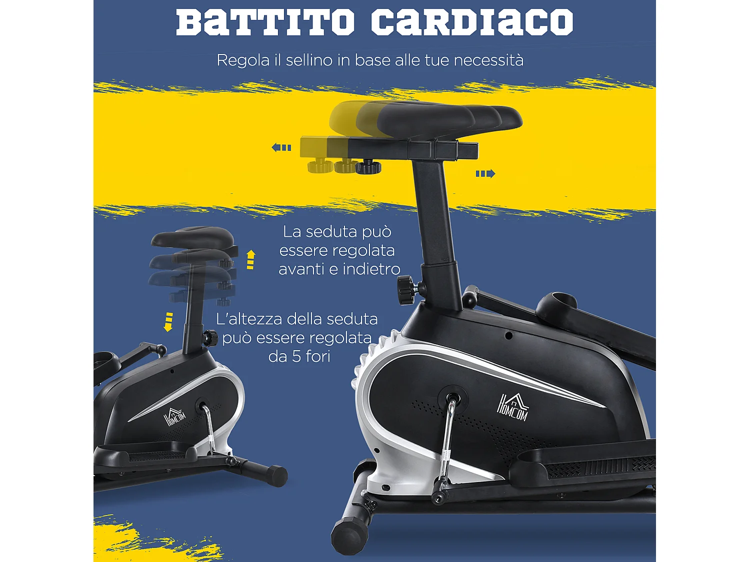 Cyclette ellittica magnetica schermo lcd e 8 livelli di resistenza