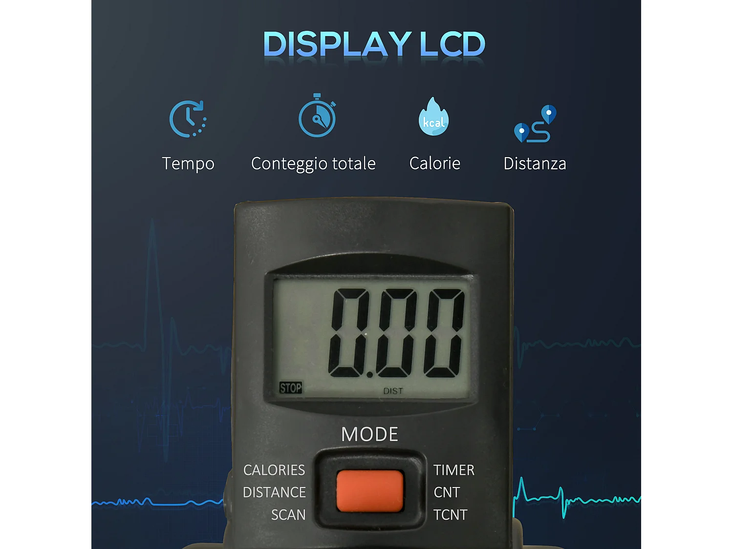 Mini cyclette da riabilitazione altezza resistenza regolabile display lcd