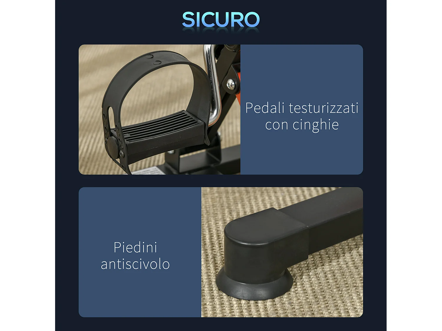 Mini cyclette da riabilitazione altezza resistenza regolabile display lcd