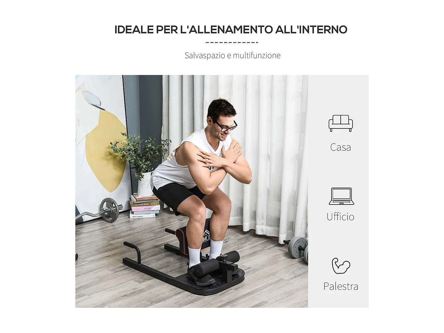 Macchina squat deep sissy squat sit up push up regolabile acciaio