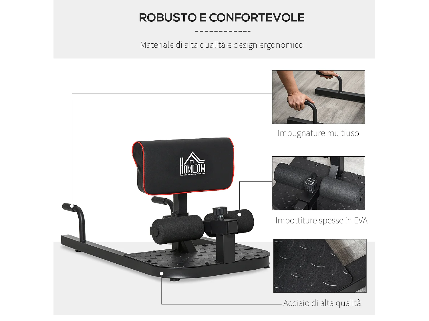 Macchina squat deep sissy squat sit up push up regolabile acciaio