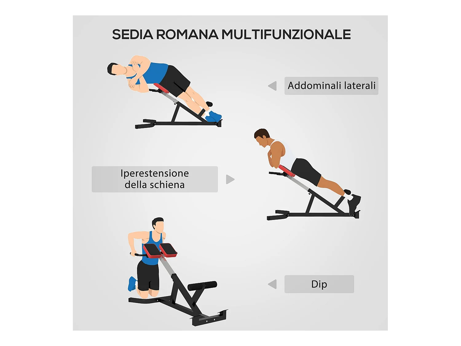 Sedia romana ad altezza regolabile in acciaio e pu nera