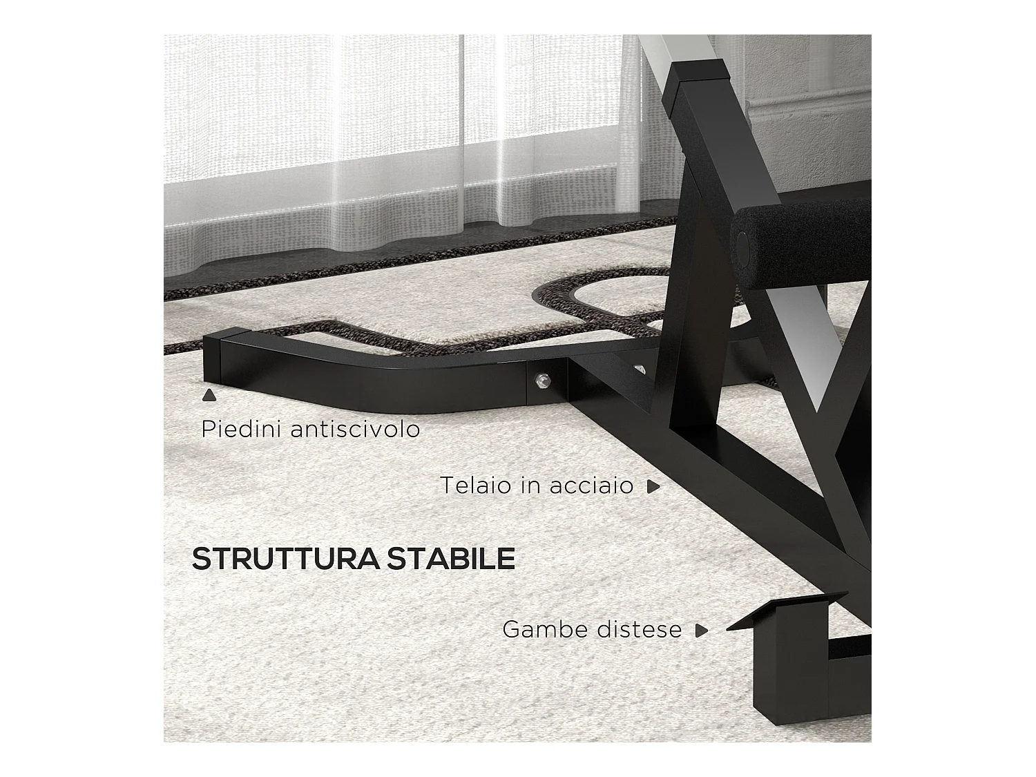 Sedia romana ad altezza regolabile in acciaio e pu nera