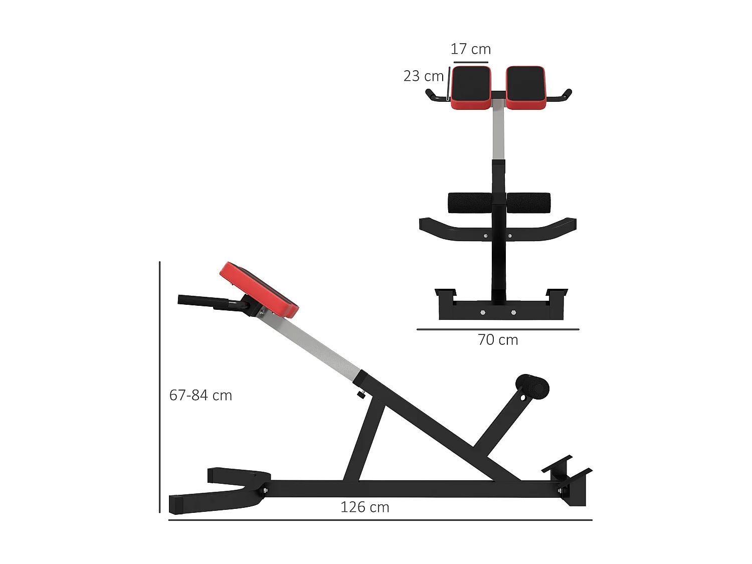 Sedia romana ad altezza regolabile in acciaio e pu nera