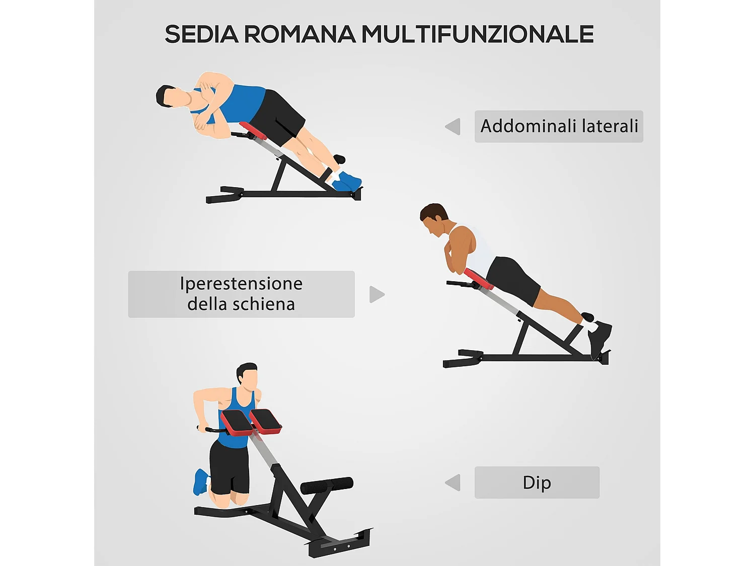 Sedia romana ad altezza regolabile in acciaio e pu nera