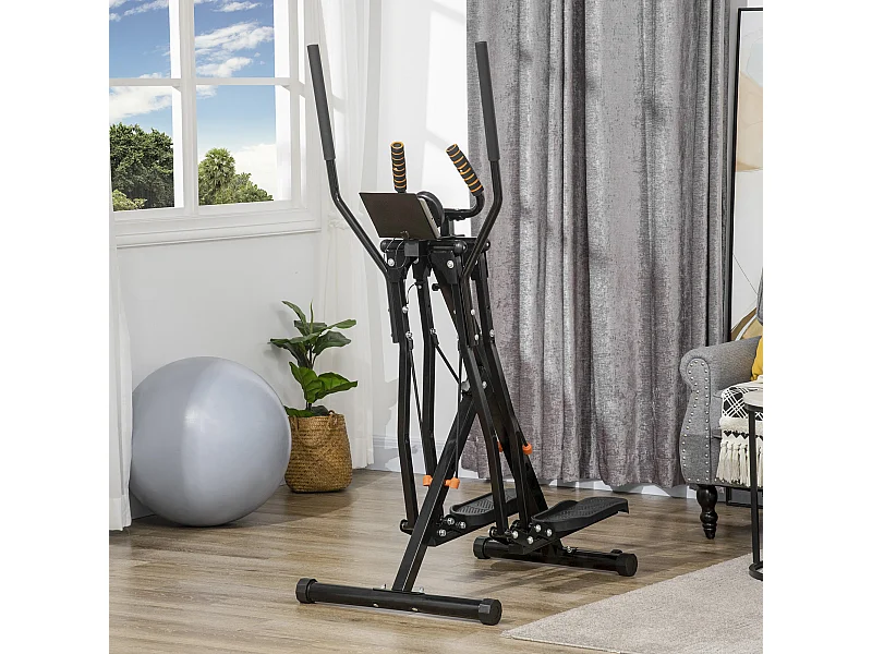 Cyclette ellittica a 4 livelli di resistenza con schermo lcd e 2 ruote