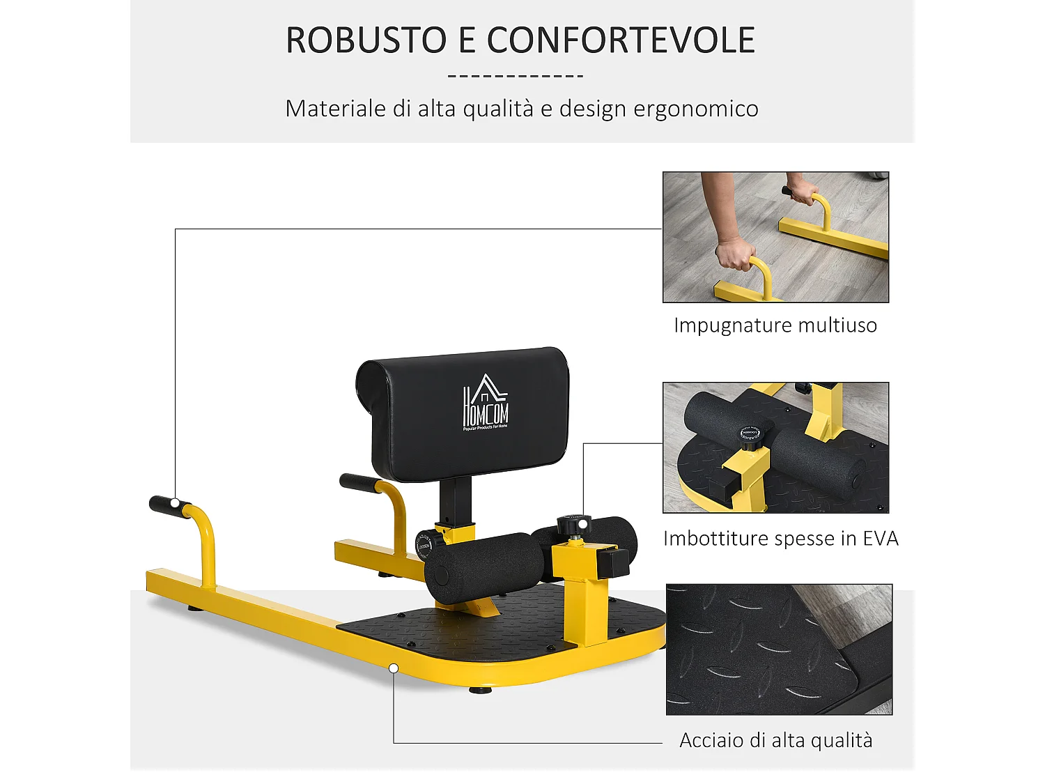 Macchina squat deep sissy squat sit up push up regolabile acciaio giallo