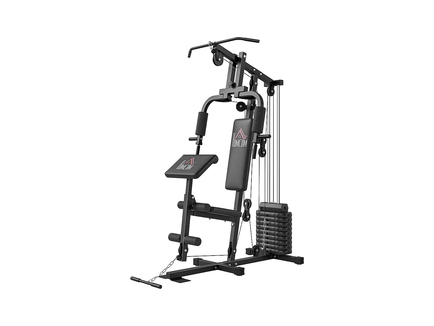 Stazione fitness multifunzione con pesi fino 45kg e panca imbottita