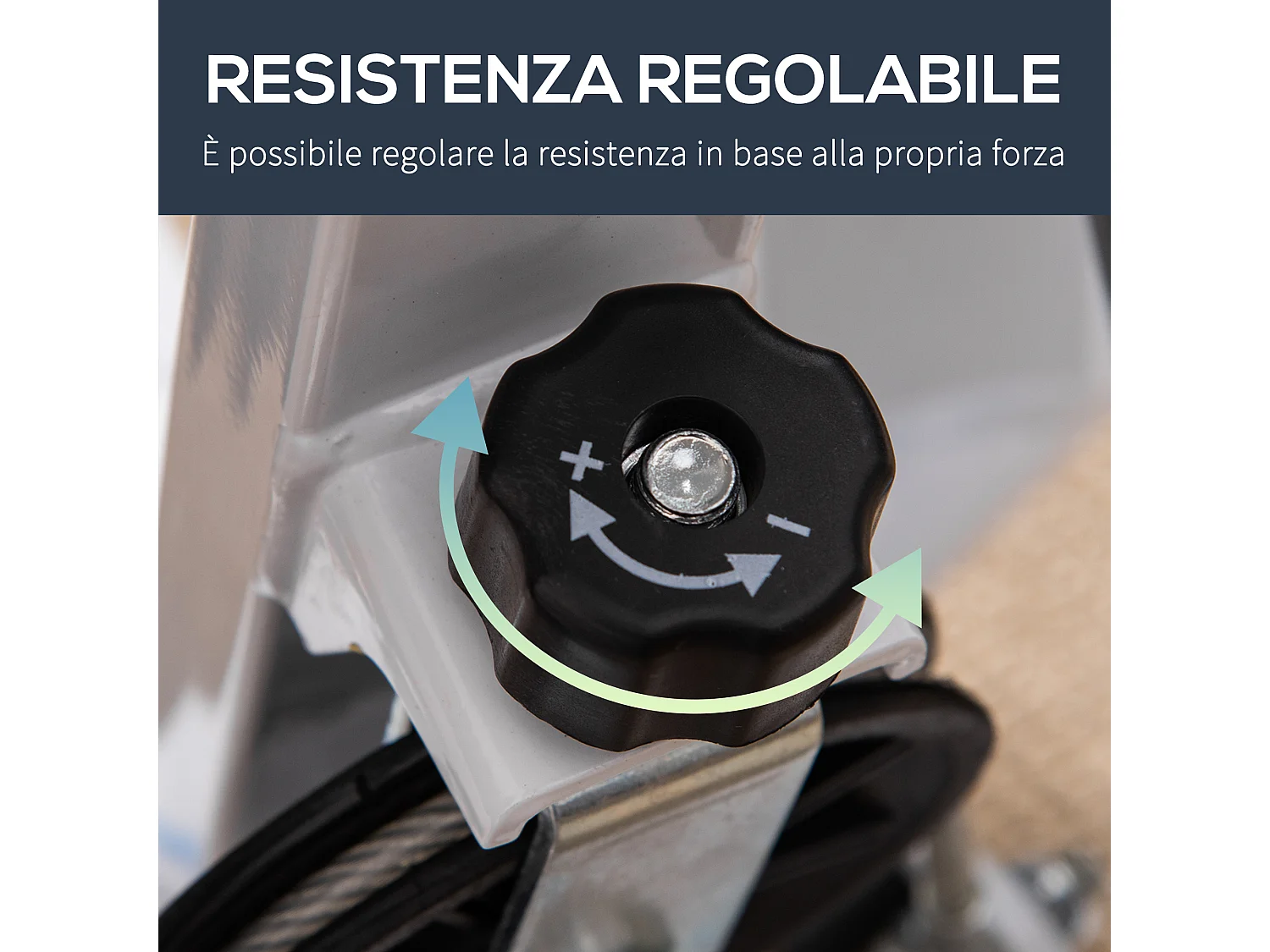 Stepper con manubrio monitor lcd e pedali antiscivolo bianco e blu