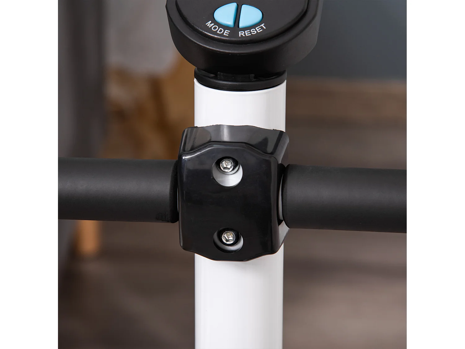 Stepper con manubrio monitor lcd e pedali antiscivolo bianco e blu