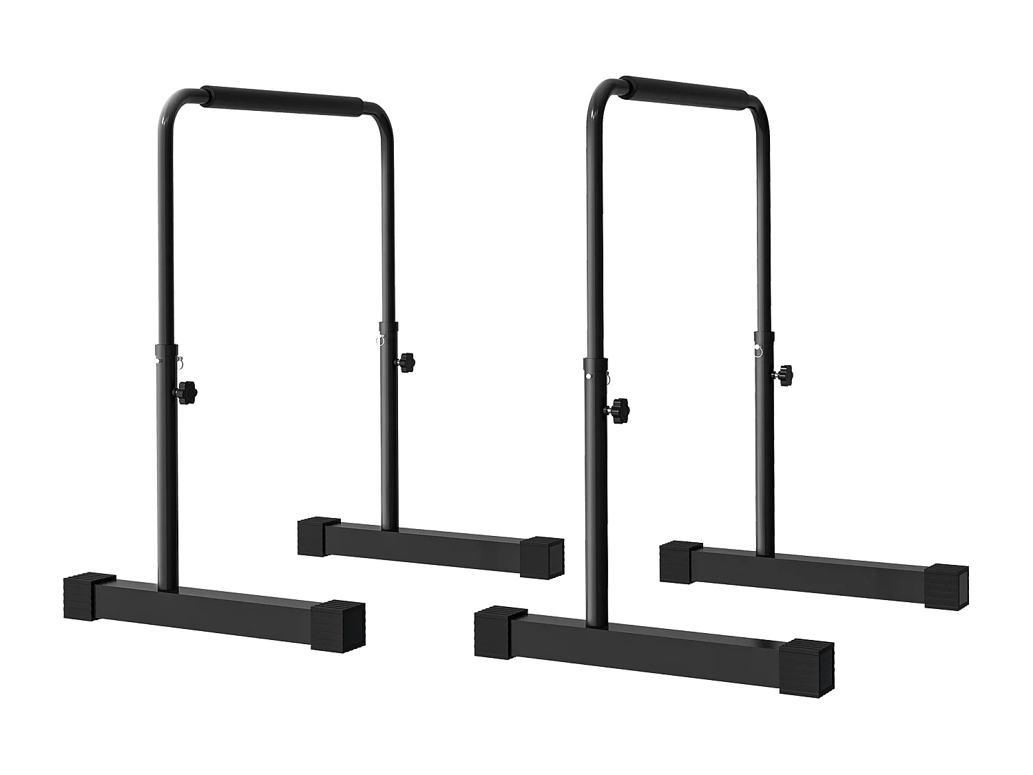 Set 2 barre per dip ad altezza regolabile in acciaio nero