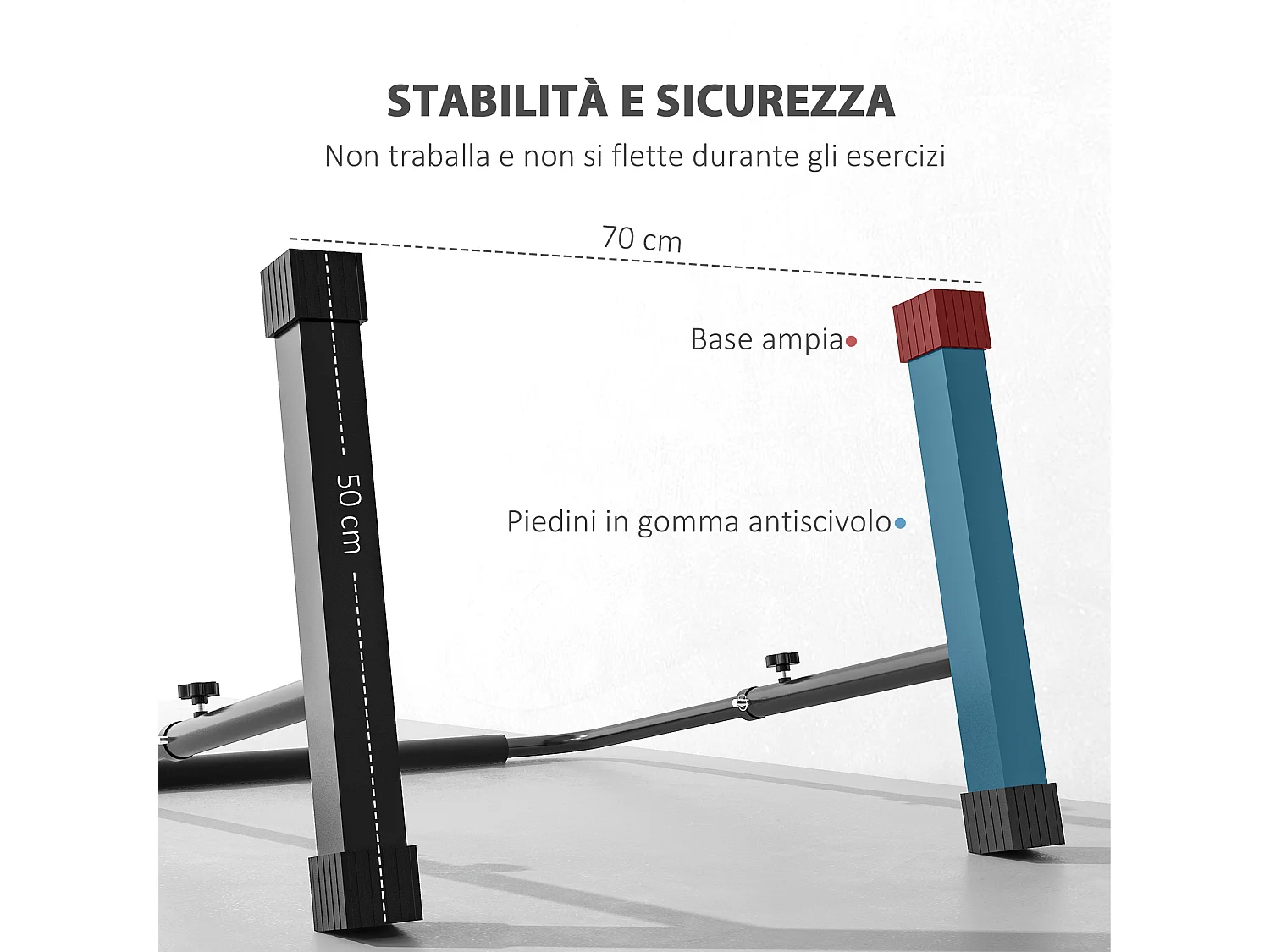Set 2 barre per dip ad altezza regolabile in acciaio nero