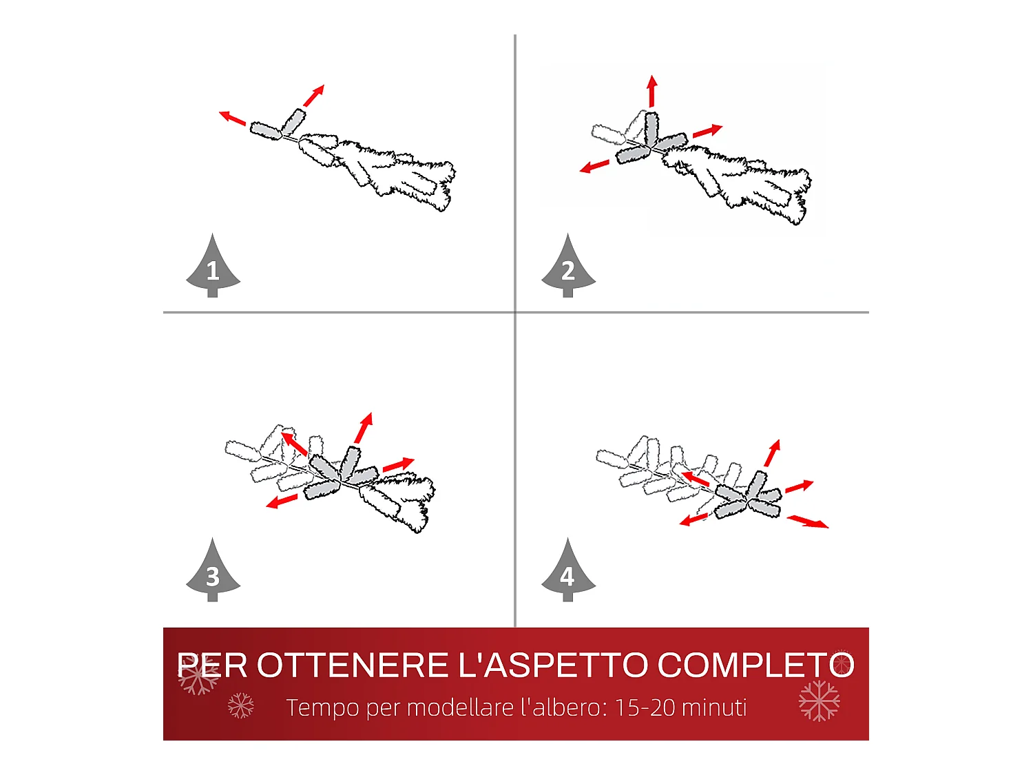 Albero di natale innevato 150 cm con 464 rami e 28 pigne verde bianco