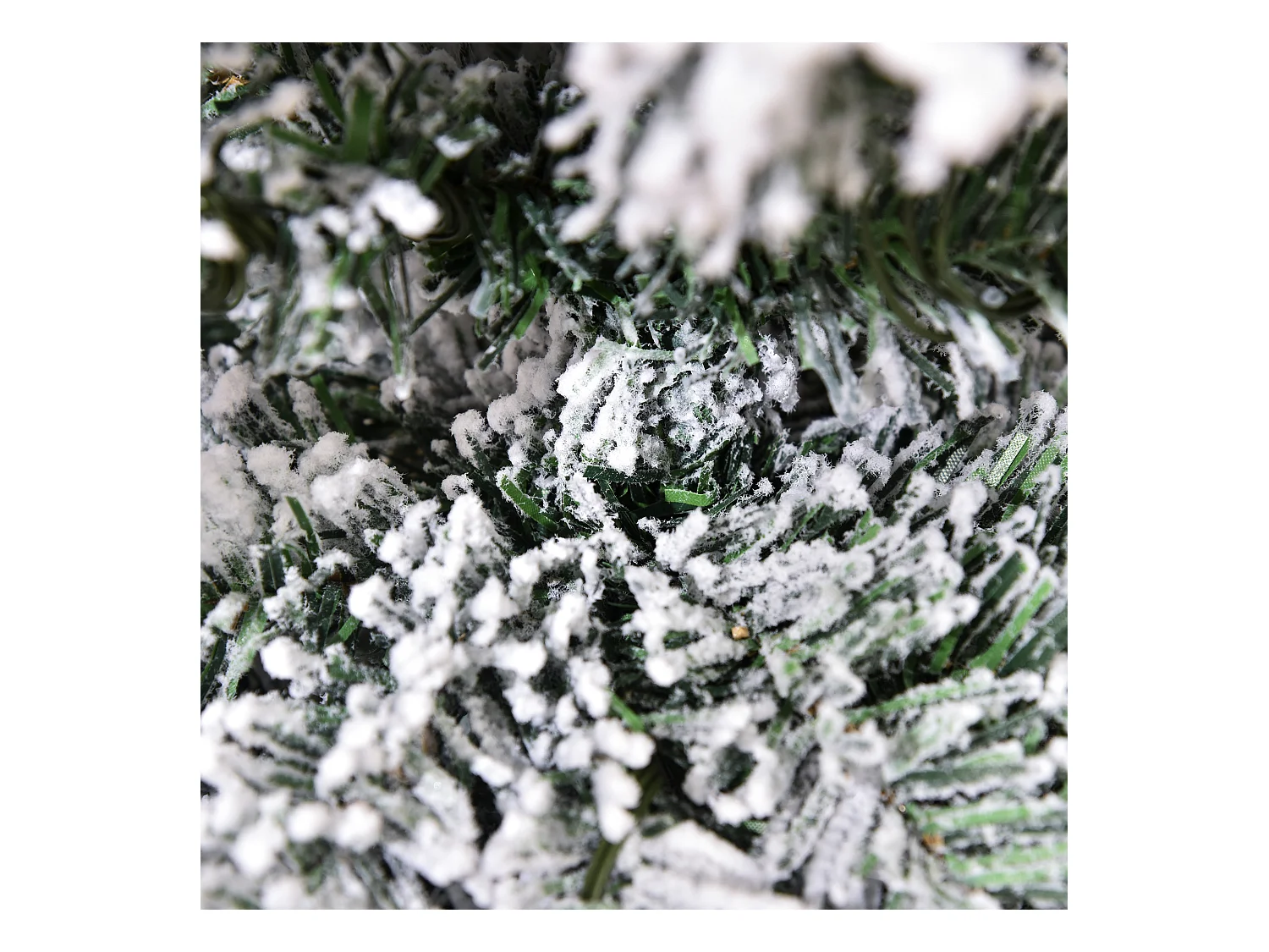 Albero di natale innevato 150 cm con 464 rami e 28 pigne verde bianco