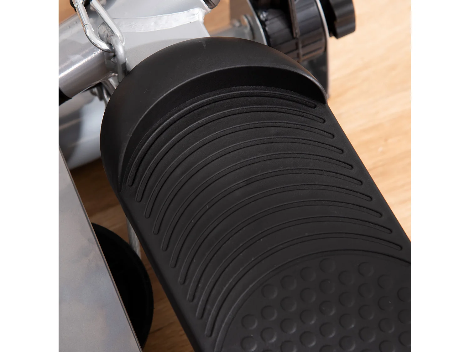 Stepper fitness con maniglia e monitor lcd per casa e palestra argento