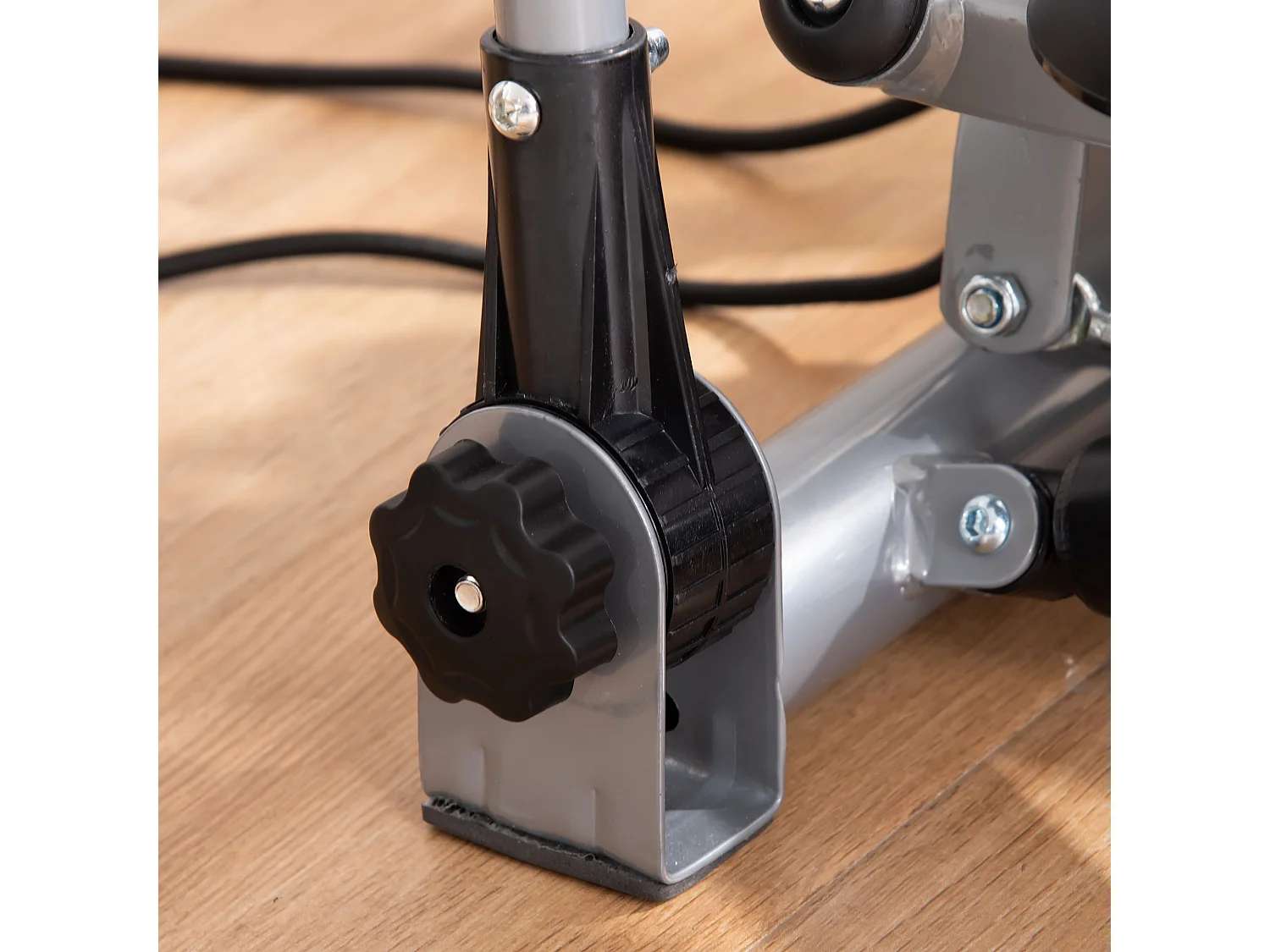 Stepper fitness con maniglia e monitor lcd per casa e palestra argento