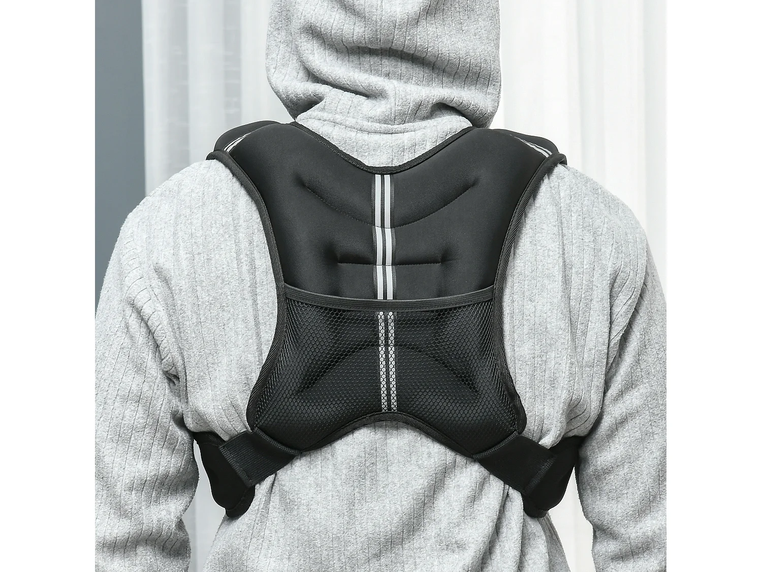 Giubbotto zavorrato 5kg traspirante con tasca portaoggetti nero